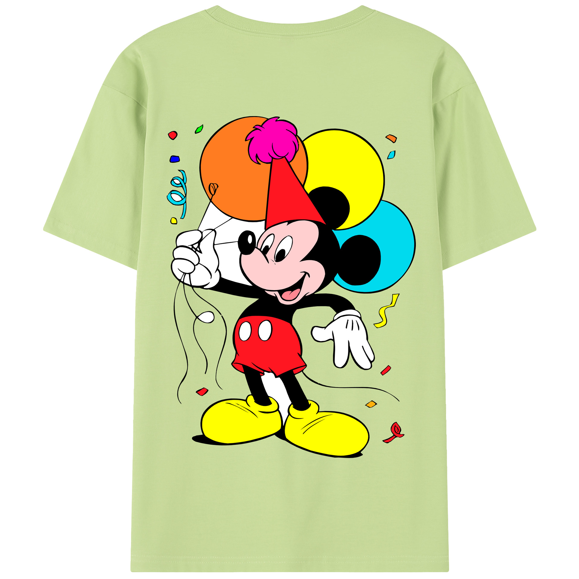 （画像用） ミッキーマウス Mickey Mouse 綿100％半袖Tシャツ（背面プリント）